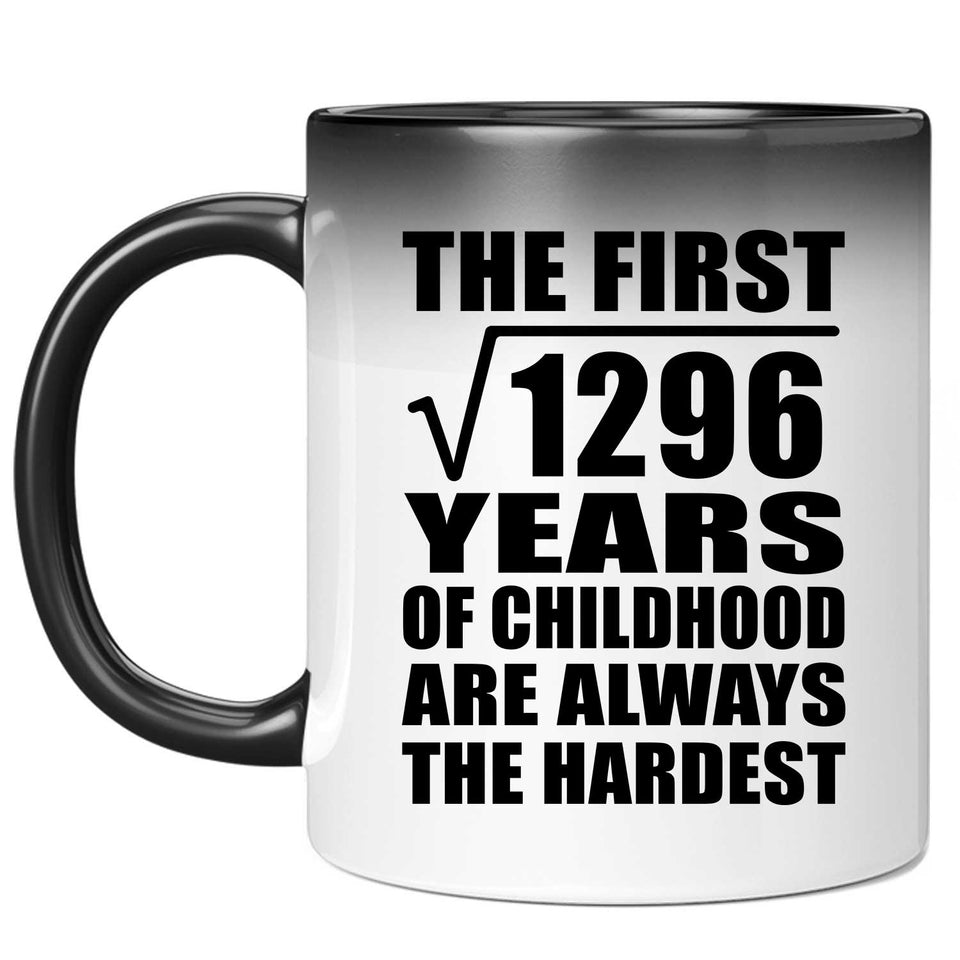 36th Birthday Square Root of 1296 Years of Childhood - 11oz Color Changing Mug