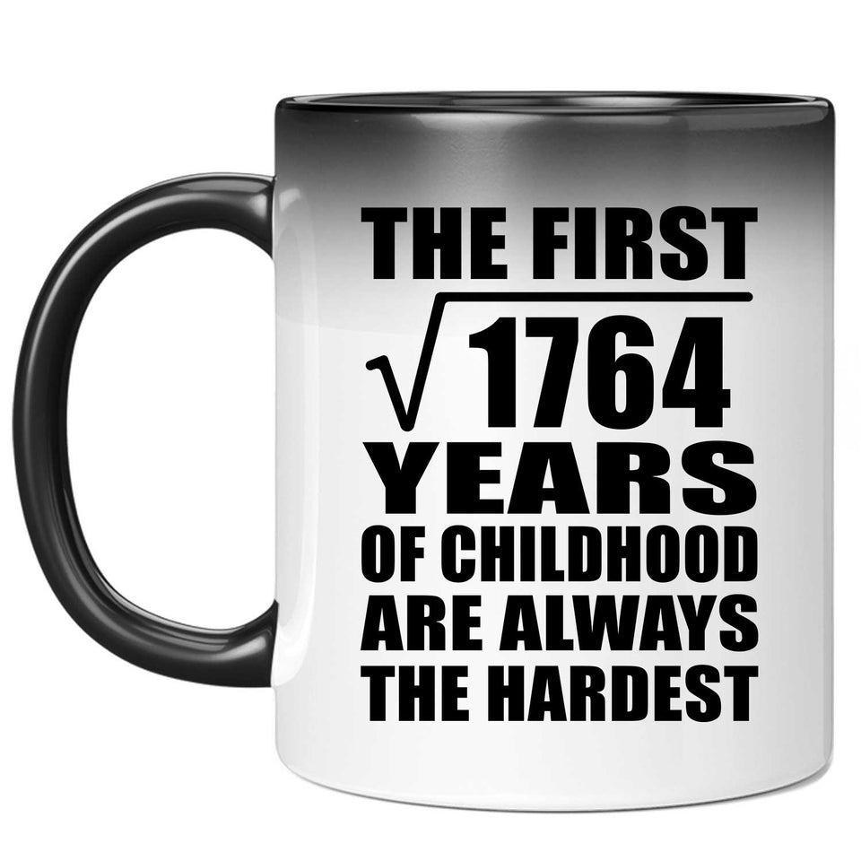 42nd Birthday Square Root of 1764 Years of Childhood - 11oz Color Changing Mug