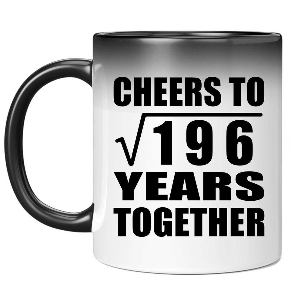 14th Anniversary Cheers To Square Root of 196 Years Together - 11oz Color Changing Mug