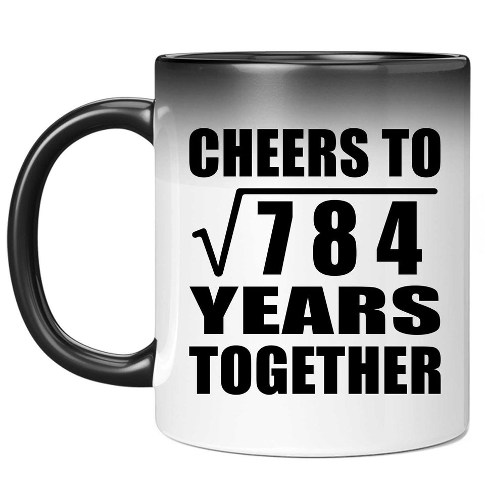 28th Anniversary Cheers To Square Root of 784 Years Together - 11oz Color Changing Mug