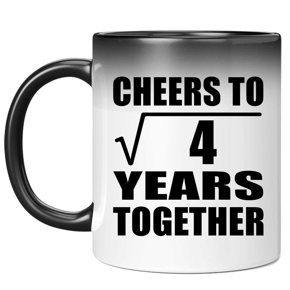 2nd Anniversary Cheers To Square Root of 4 Years Together - 11oz Color Changing Mug