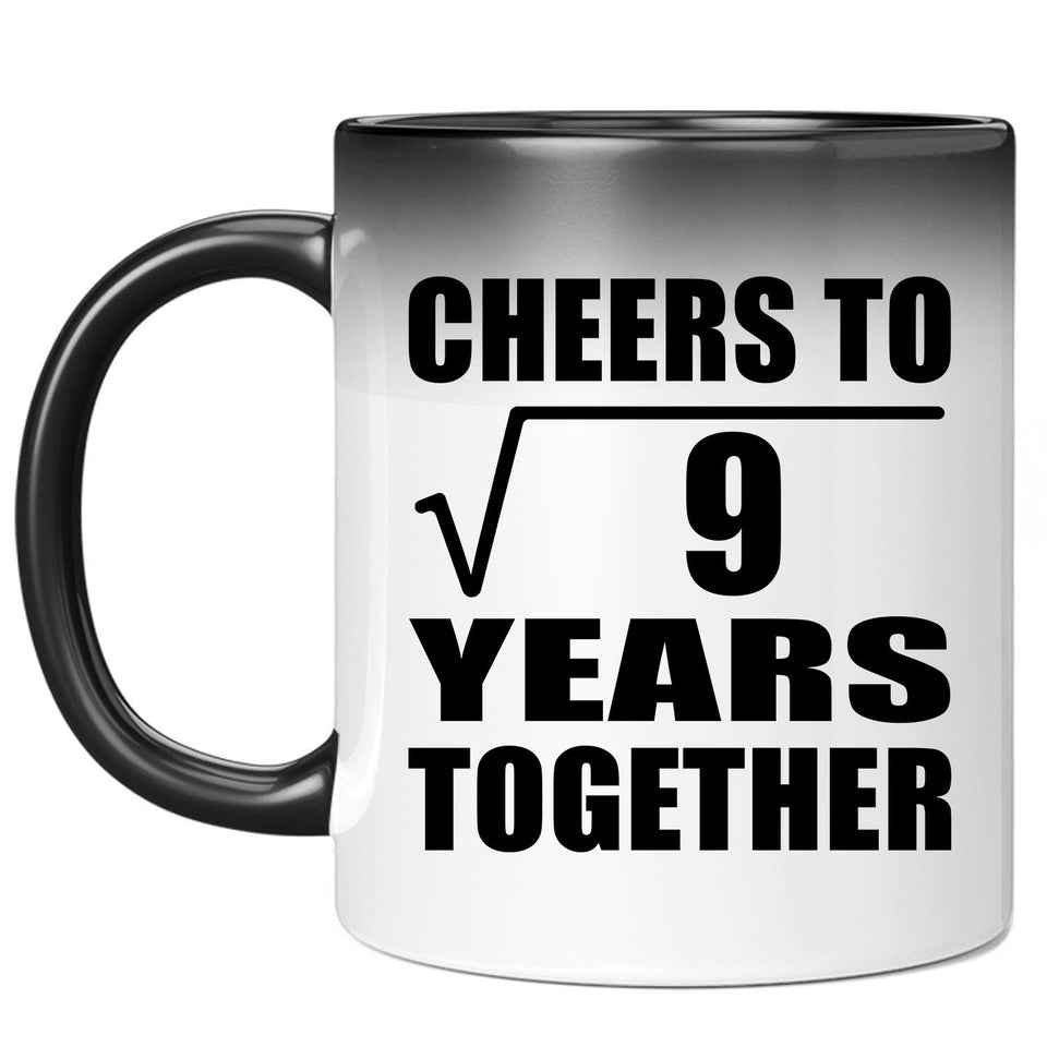 3rd Anniversary Cheers To Square Root of 9 Years Together - 11oz Color Changing Mug