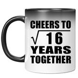 4th Anniversary Cheers To Square Root of 16 Years Together - 11oz Color Changing Mug
