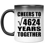 68th Anniversary Cheers To Square Root of 4624 Years Together - 11oz Color Changing Mug