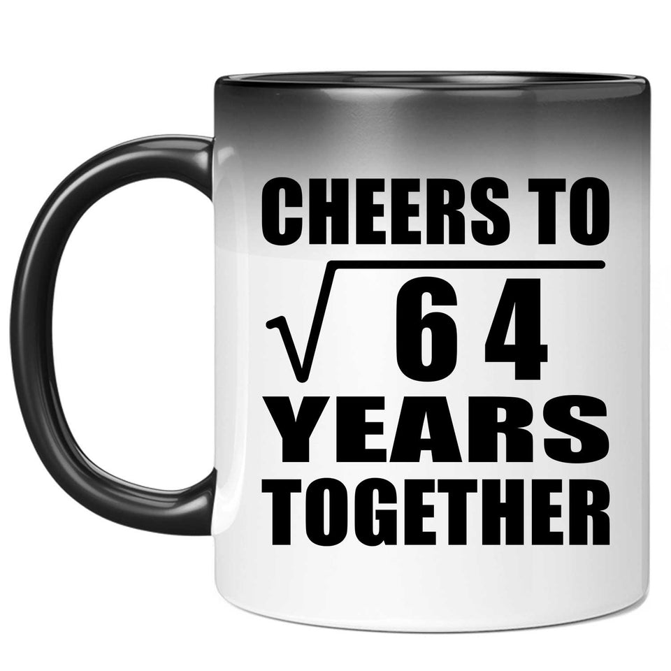 8th Anniversary Cheers To Square Root of 64 Years Together - 11oz Color Changing Mug