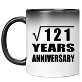 11th Anniversary Square Root of 121 Years Anniversary - 11oz Color Changing Mug