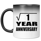 1st Anniversary Square Root of 1 Year Anniversary - 11oz Color Changing Mug