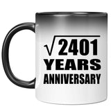 49th Anniversary Square Root of 2401 Years Anniversary - 11oz Color Changing Mug