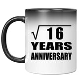 4th Anniversary Square Root of 16 Years Anniversary - 11oz Color Changing Mug