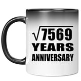 87th Anniversary Square Root of 7569 Years Anniversary - 11oz Color Changing Mug