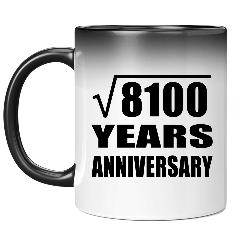 90th Anniversary Square Root of 8100 Years Anniversary - 11oz Color Changing Mug