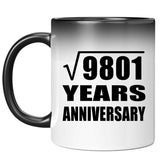 99th Anniversary Square Root of 9801 Years Anniversary - 11oz Color Changing Mug