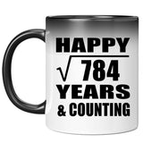 Happy 28th Anniversary Square Root of 784 Years & Counting - 11oz Color Changing Mug
