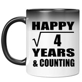 Happy 2nd Anniversary Square Root of 4 Years & Counting - 11oz Color Changing Mug