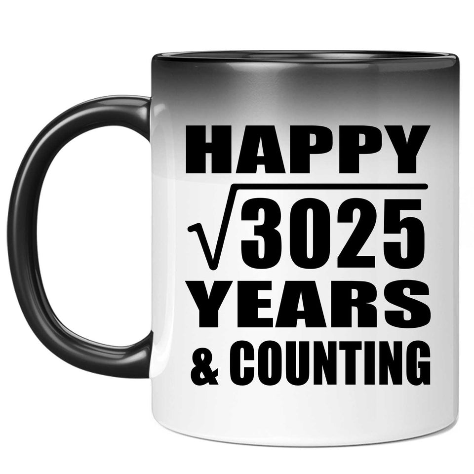 Happy 55th Anniversary Square Root of 3025 Years & Counting - 11oz Color Changing Mug