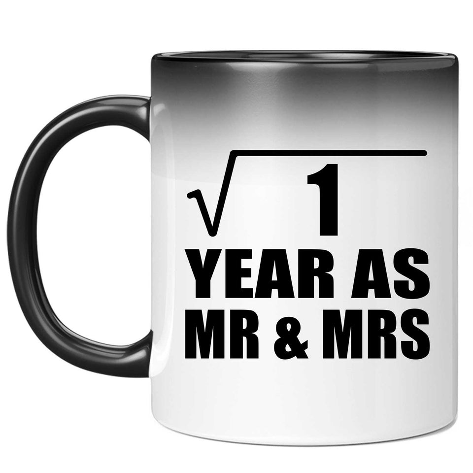 1st Anniversary Square Root of 1 Year As Mr & Mrs - 11oz Color Changing Mug