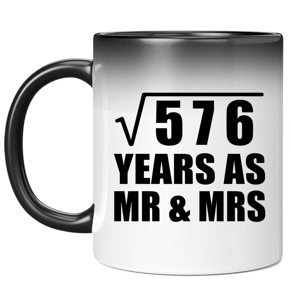 24th Anniversary Square Root of 576 Years As Mr & Mrs - 11oz Color Changing Mug