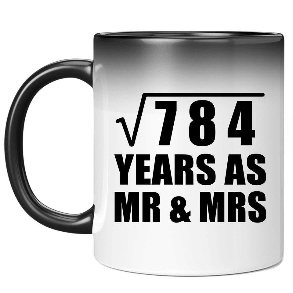 28th Anniversary Square Root of 784 Years As Mr & Mrs - 11oz Color Changing Mug