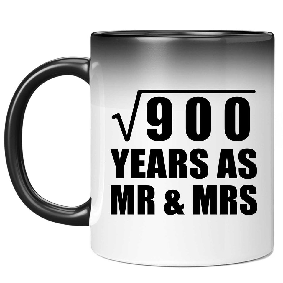 30th Anniversary Square Root of 900 Years As Mr & Mrs - 11oz Color Changing Mug