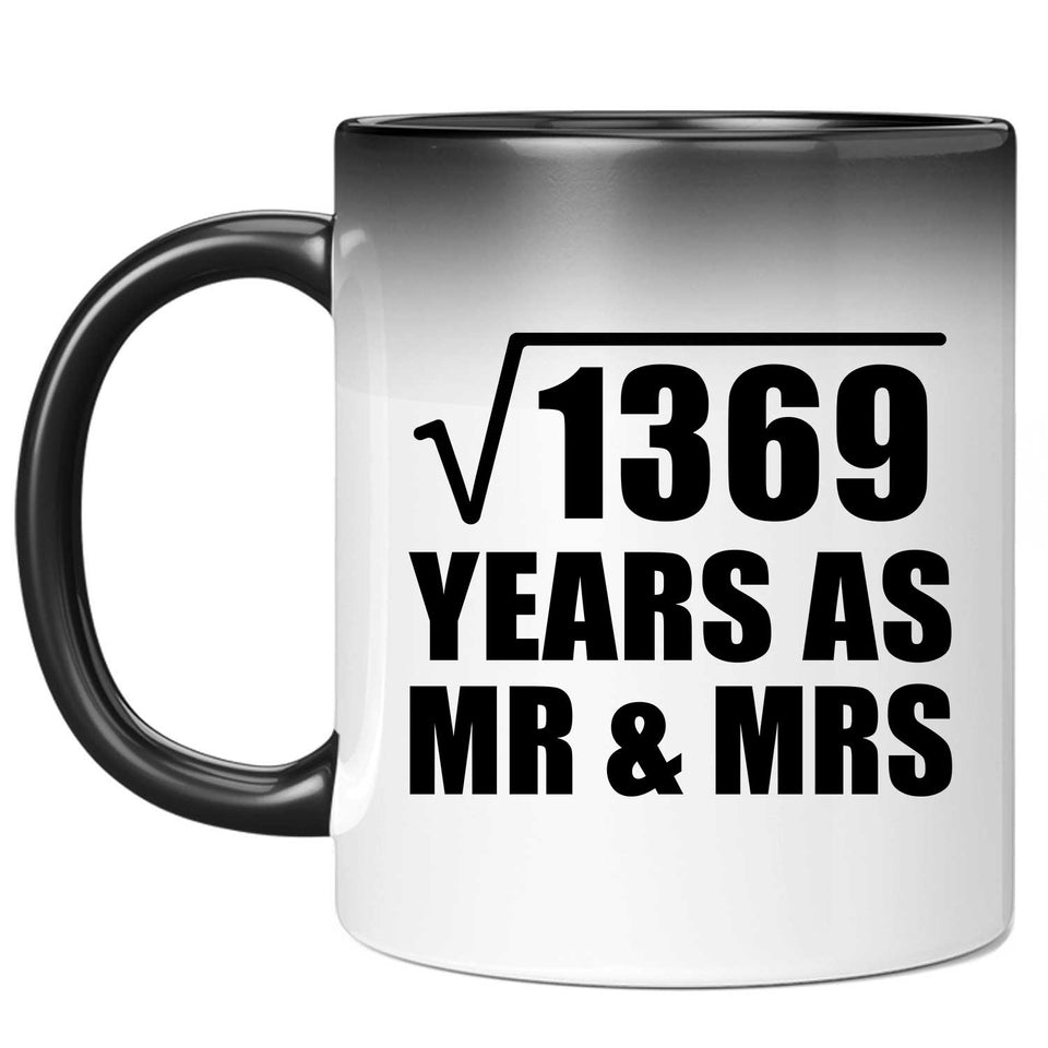 37th Anniversary Square Root of 1369 Years As Mr & Mrs - 11oz Color Changing Mug