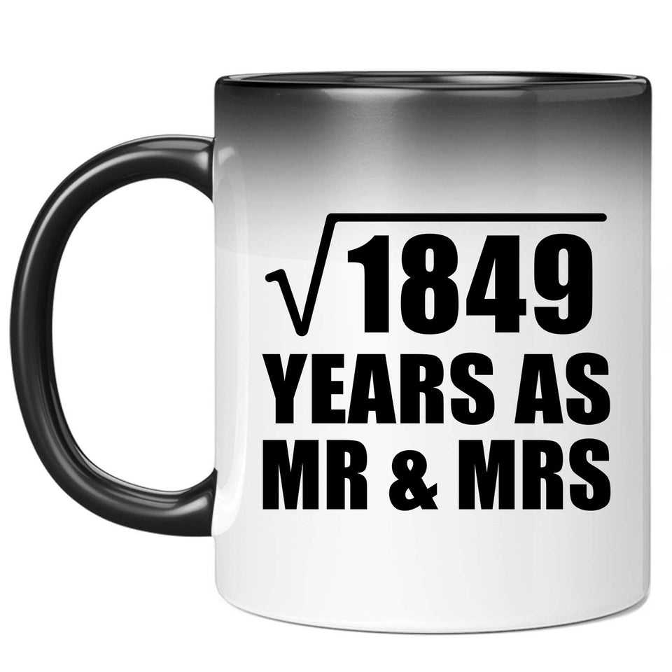 43rd Anniversary Square Root of 1849 Years As Mr & Mrs - 11oz Color Changing Mug