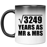 57th Anniversary Square Root of 3249 Years As Mr & Mrs - 11oz Color Changing Mug