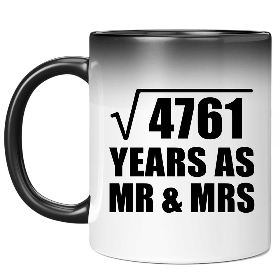 69th Anniversary Square Root of 4761 Years As Mr & Mrs - 11oz Color Changing Mug