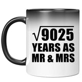 95th Anniversary Square Root of 9025 Years As Mr & Mrs - 11oz Color Changing Mug