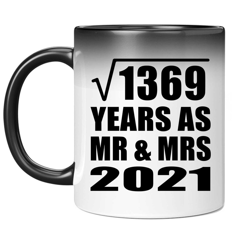 37th Anniversary Square Root of 1369 Years As Mr & Mrs 2021 - 11oz Color Changing Mug