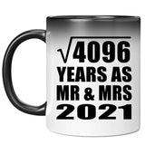 64th Anniversary Square Root of 4096 Years As Mr & Mrs 2021 - 11oz Color Changing Mug