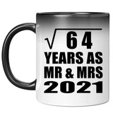8th Anniversary Square Root of 64 Years As Mr & Mrs 2021 - 11oz Color Changing Mug