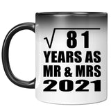 9th Anniversary Square Root of 81 Years As Mr & Mrs 2021 - 11oz Color Changing Mug
