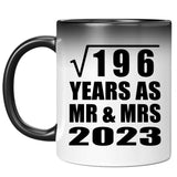 14th Anniversary Square Root of 196 Years As Mr & Mrs 2023 - 11oz Color Changing Mug