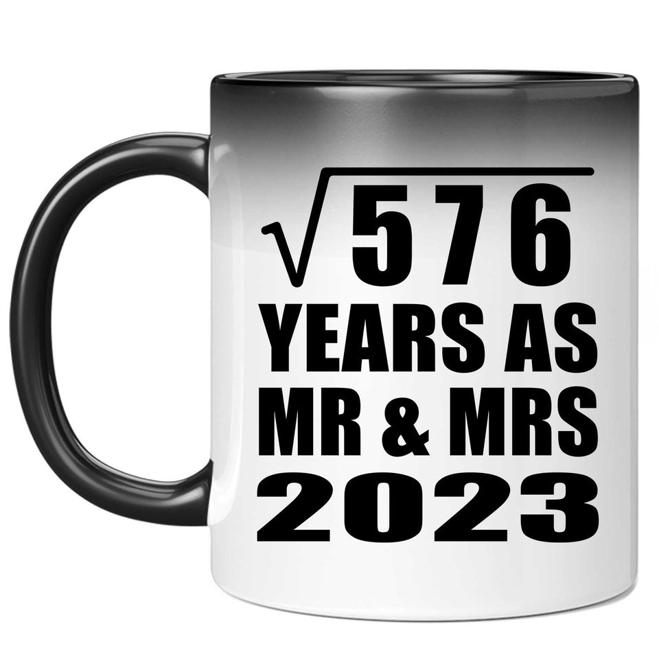 24th Anniversary Square Root of 576 Years As Mr & Mrs 2023 - 11oz Color Changing Mug