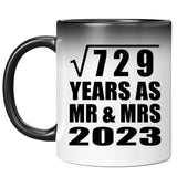 27th Anniversary Square Root of 729 Years As Mr & Mrs 2023 - 11oz Color Changing Mug
