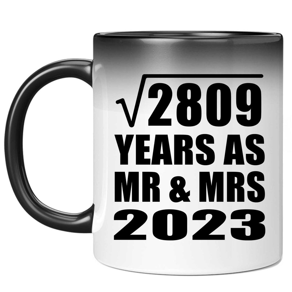 53rd Anniversary Square Root of 2809 Years As Mr & Mrs 2023 - 11oz Color Changing Mug