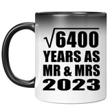 80th Anniversary Square Root of 6400 Years As Mr & Mrs 2023 - 11oz Color Changing Mug