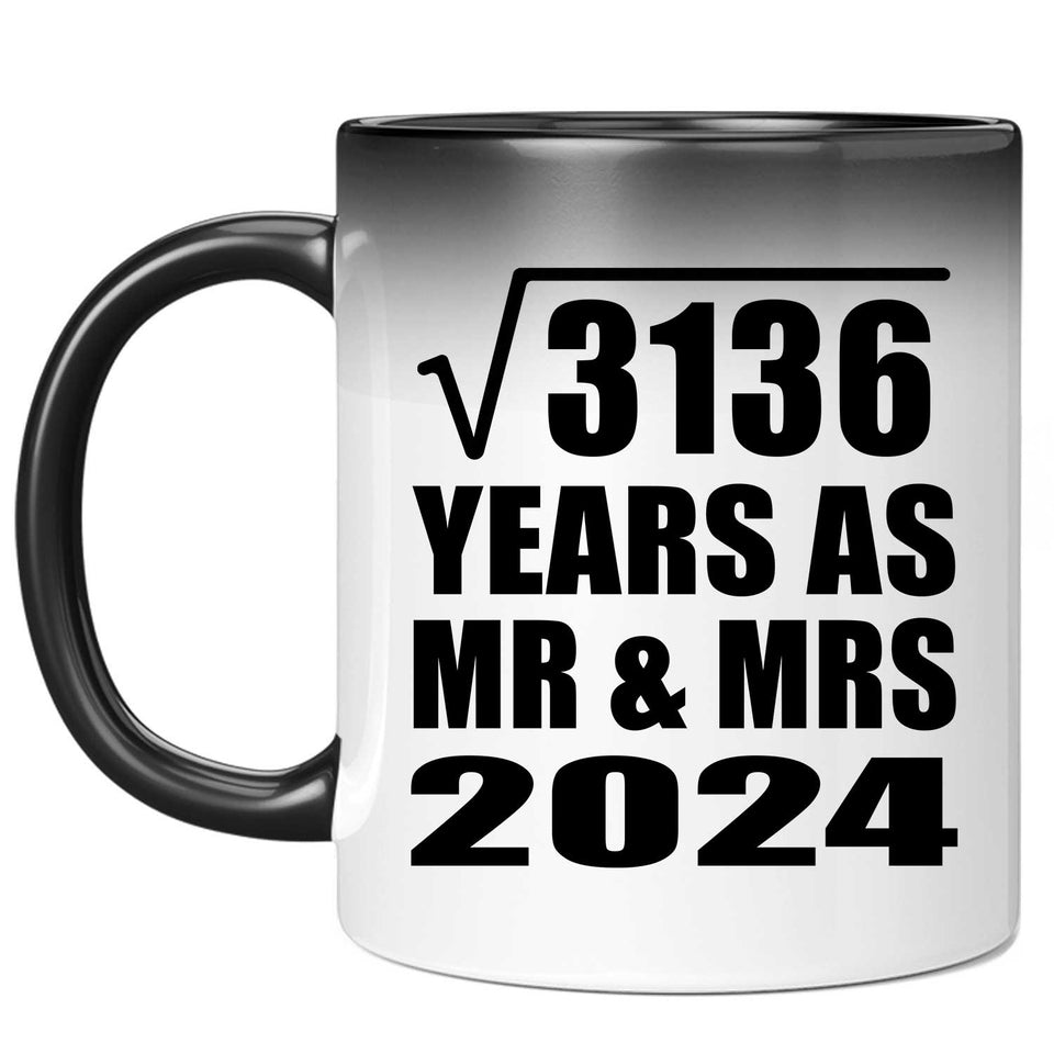 56th Anniversary Square Root of 3136 Years As Mr & Mrs 2024 - 11oz Color Changing Mug