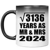 56th Anniversary Square Root of 3136 Years As Mr & Mrs 2024 - 11oz Color Changing Mug