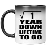 1st Anniversary Square Root of 1 Year Lifetime To Go - 11oz Color Changing Mug