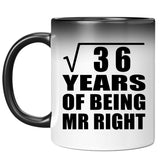 6th Anniversary Square Root of 36 Years of Being Mr Right - 11oz Color Changing Mug