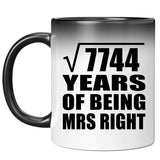 88th Anniversary Square Root of 7744 Years of Being Mrs Right - 11oz Color Changing Mug