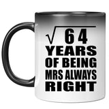 8th Anniversary Square Root of 64 Years Mrs Always Right - 11oz Color Changing Mug