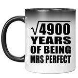 70th Anniversary Square Root of 4900 Years of Mrs Perfect - 11oz Color Changing Mug