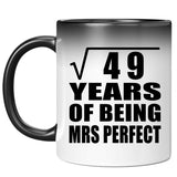 7th Anniversary Square Root of 49 Years of Mrs Perfect - 11oz Color Changing Mug