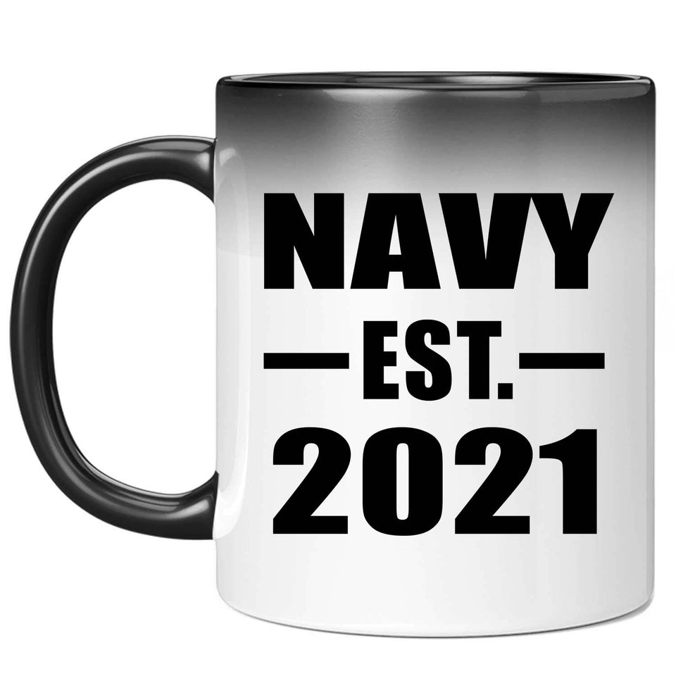 Navy Established EST. 2021 - 11oz Color Changing Mug
