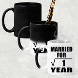 1st Anniversary Married For Square Root of 1 Year - 11oz Color Changing Mug