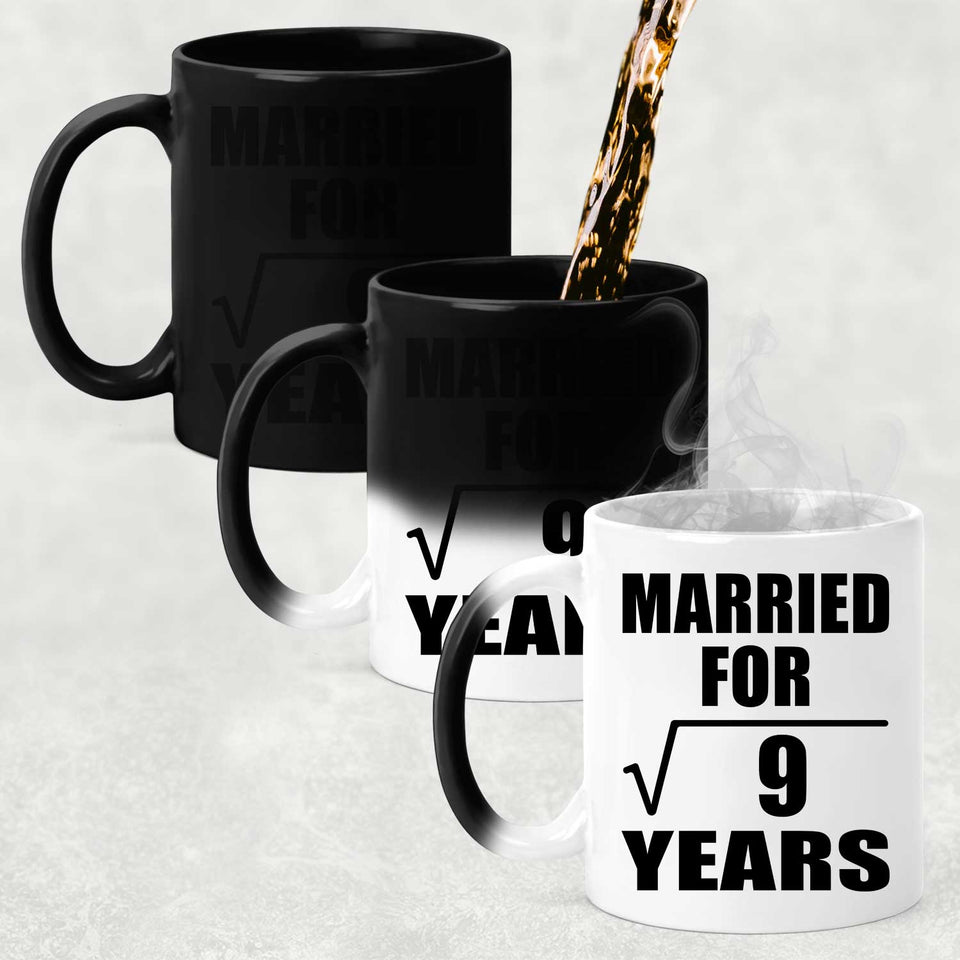 3rd Anniversary Married For Square Root of 9 Years - 11oz Color Changing Mug
