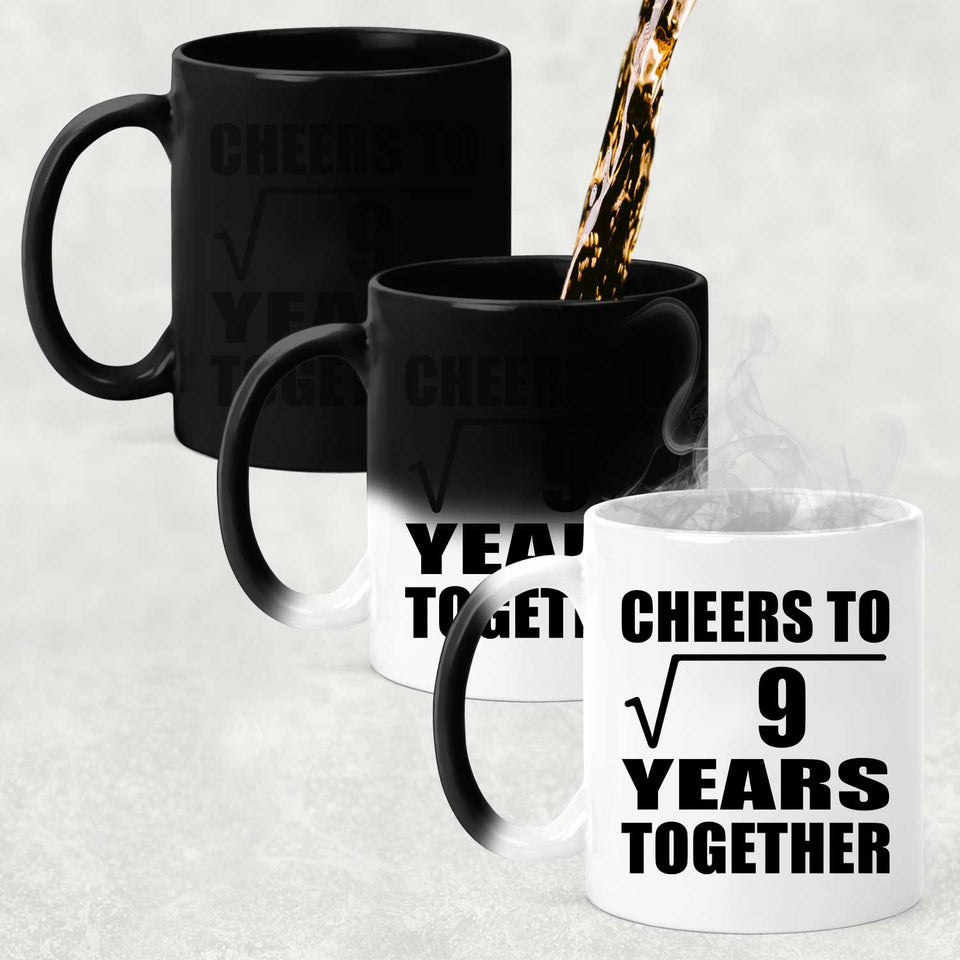 3rd Anniversary Cheers To Square Root of 9 Years Together - 11oz Color Changing Mug