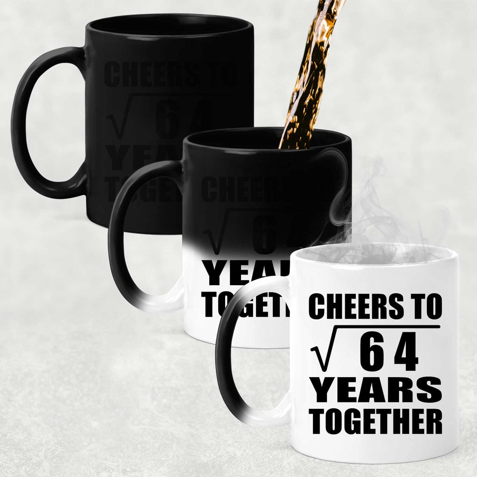 8th Anniversary Cheers To Square Root of 64 Years Together - 11oz Color Changing Mug